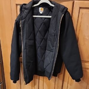 Carhartt Black Quilted Jacket with Hood